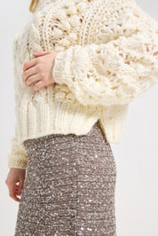 Sweaters for Women Trendy Crewneck Long Sleeve  Sweater Tops Fall 2025 Chunky Cable Knit Pullover Sweaters