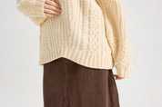 Women's Casual Turtleneck Long Lantern Sleeve Fall 2025 Oversized Ribbed Knit Pullover Sweater Jumper Top
