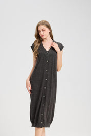 Sweater Tunic Dresses - Loose Fitting Fake Neck for Casual Fall Winter