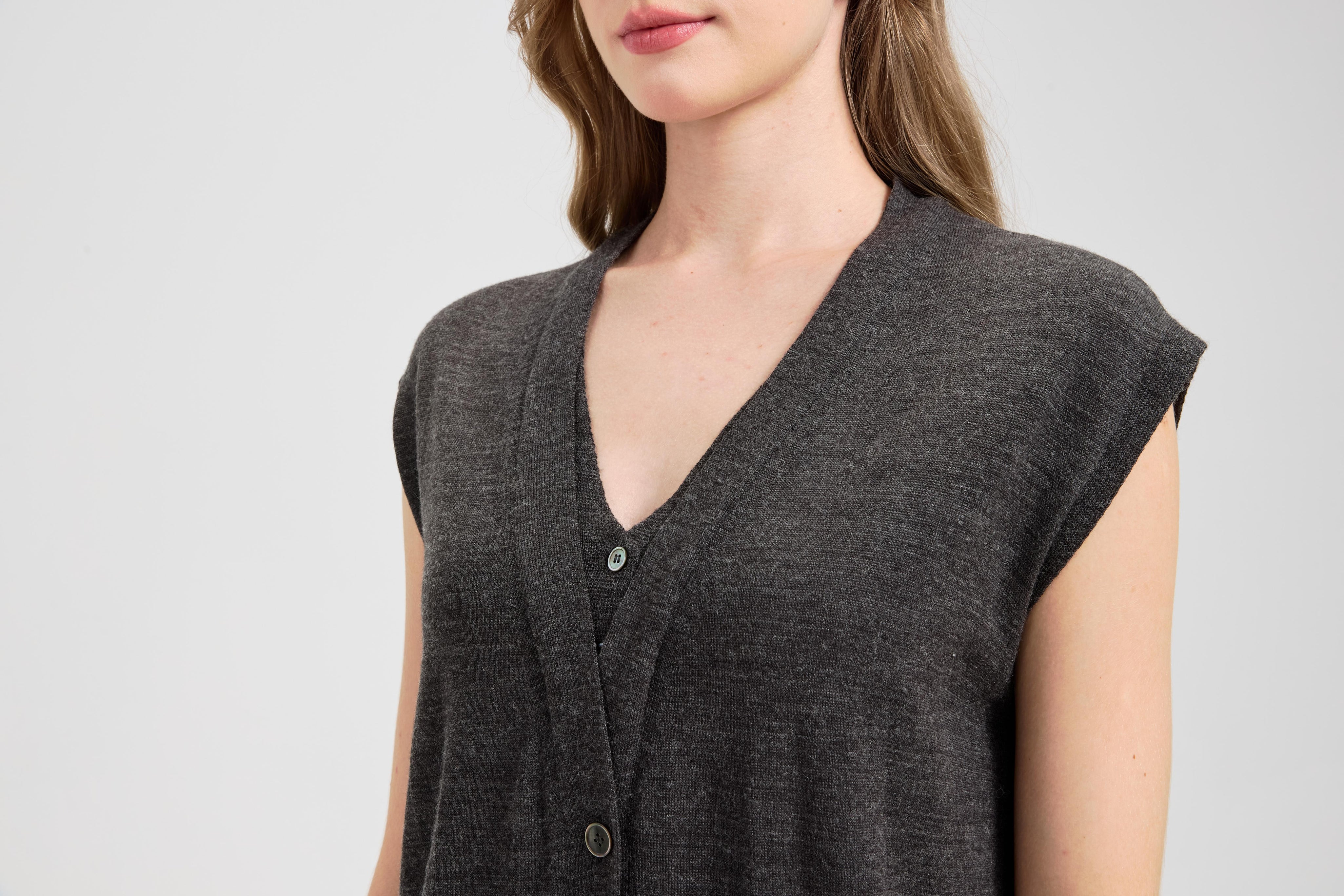 Sweater Tunic Dresses - Loose Fitting Fake Neck for Casual Fall Winter