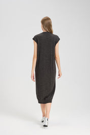 Sweater Tunic Dresses - Loose Fitting Fake Neck for Casual Fall Winter