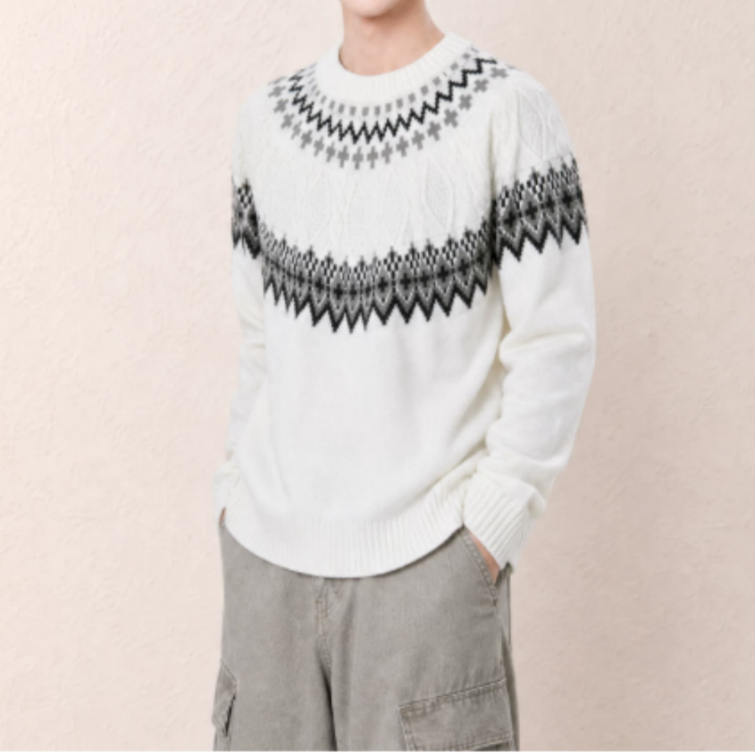 OEM Men's Jacquard Sweaters for Fashion Brands