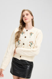 Women's Embroidered Cardigan Sweater