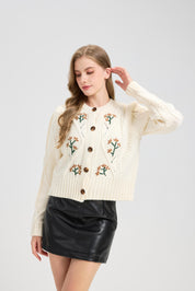 Women's Embroidered Cardigan Sweater