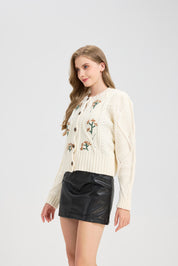 Women's Embroidered Cardigan Sweater