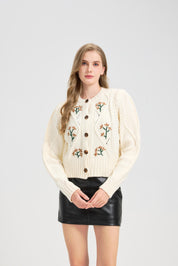 Women's Embroidered Cardigan Sweater