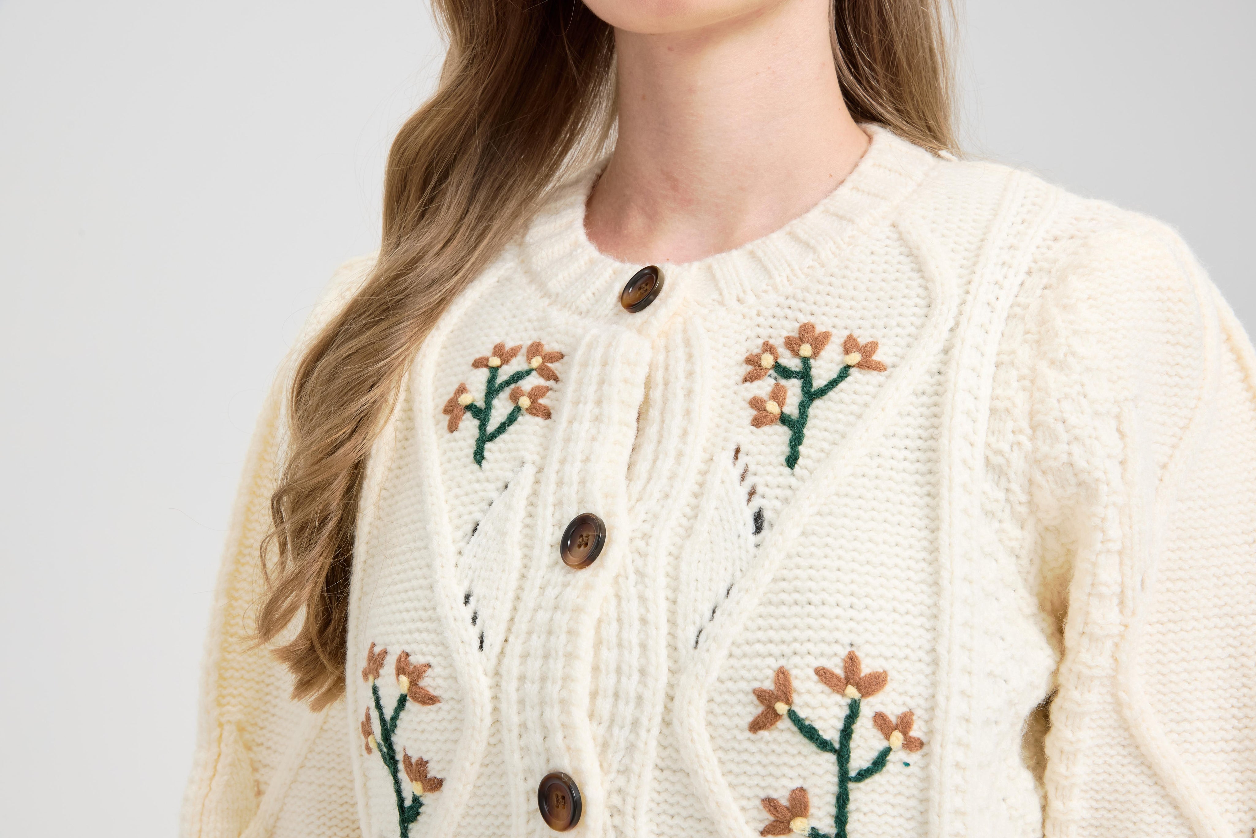 Women's Embroidered Cardigan Sweater