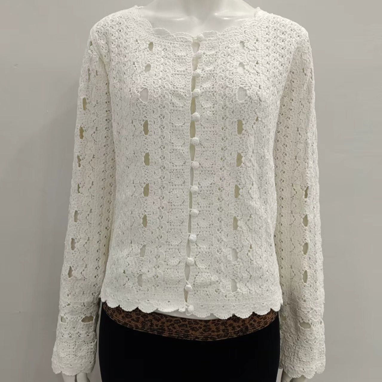 Hand Crochet Knit Cardigan