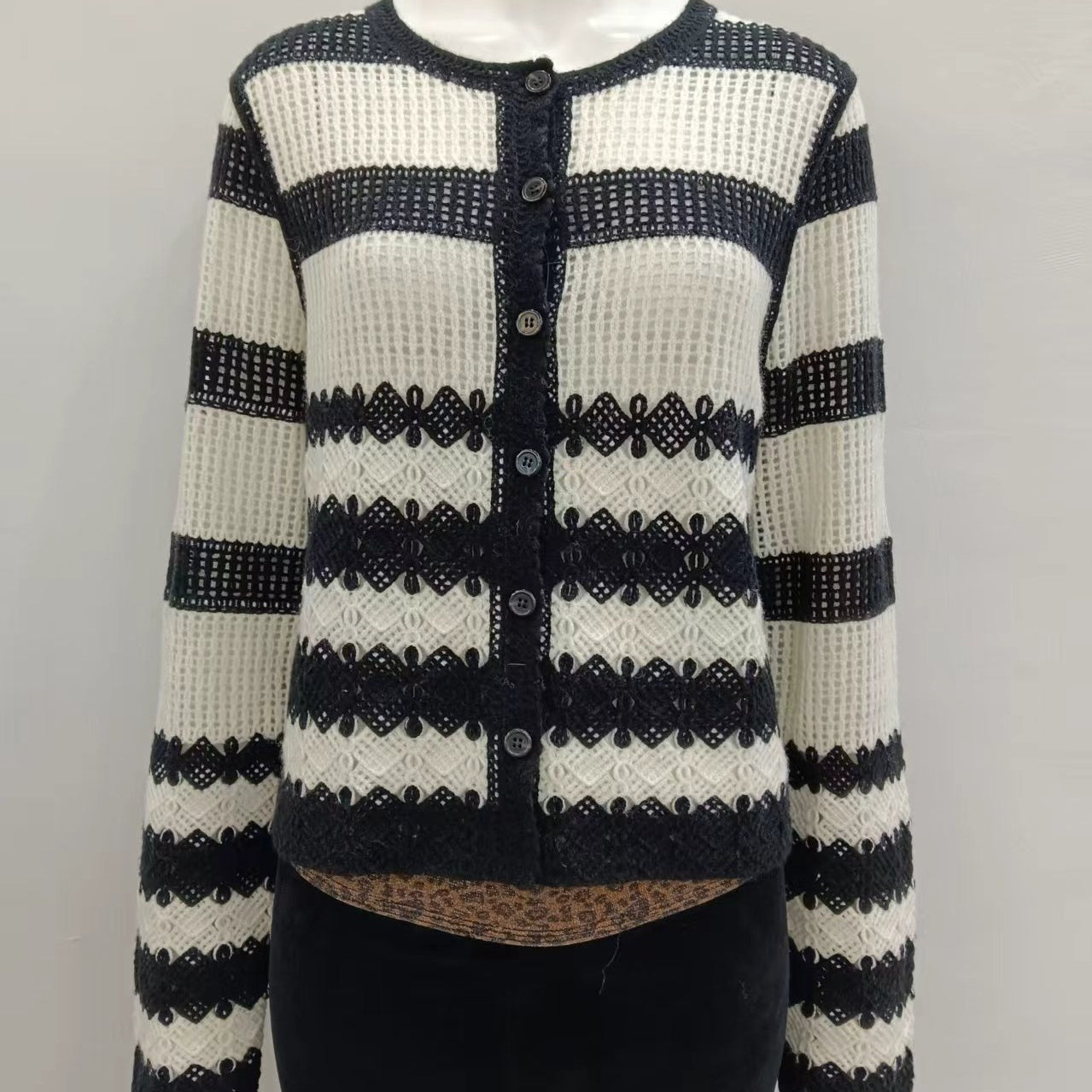 Hand Crochet Knit Cardigan