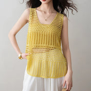 Beach Style Open Stitch Sweater Cover Up