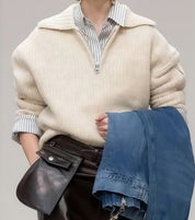 Women’s Pullover Sweater with Zipper