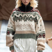 Women’s Pullover Sweater with Zipper
