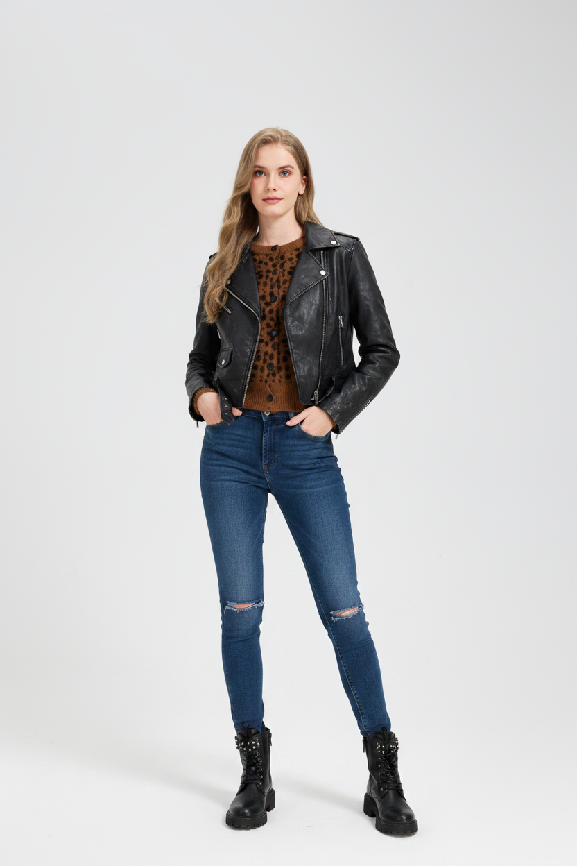 Leather Biker Jacket Style